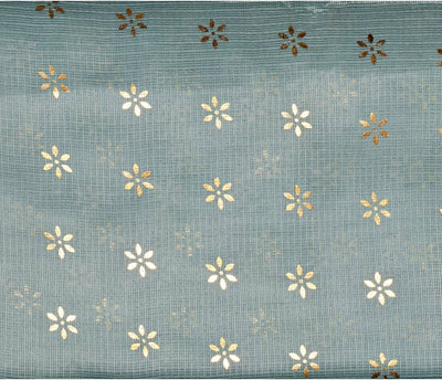 Sea Green Kota Gold Print Fabric – alternate view