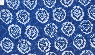 Indigo Dabu Special Hand Block Print Fabric (Cut Piece 1.6 Meter)