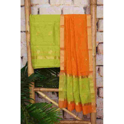 Handloom Chanderi Silk Unstitched Suit - SSEthnics