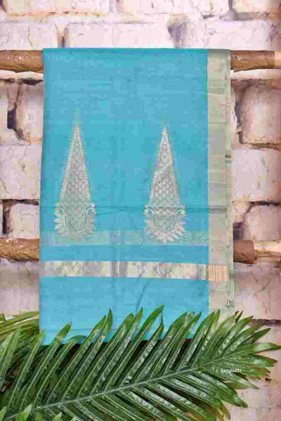 Handloom Chanderi Silk Unstitched Suit - SSEthnics – alternate view