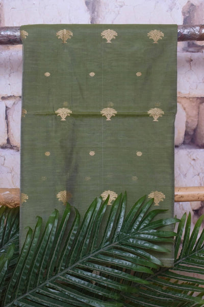 Handloom Chanderi Silk Unstitched Suit - SSEthnics – alternate view