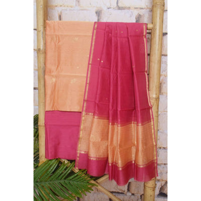 Handloom Chanderi Silk Unstitched Suit - SSEthnics