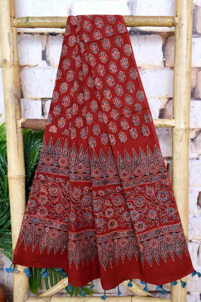 Black Ajrakh Triple Block Two Piece Suit - SSEthnics – alternate view