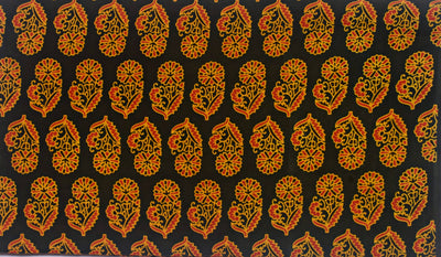 Green Ajrakh Inspired Screen Printed Fabric - SSEthnics – alternate view
