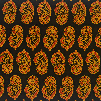 Green Ajrakh Inspired Screen Printed Fabric - SSEthnics
