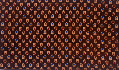 Brown Ajrakh Screen Printed Fabric - SSEthnics – alternate view