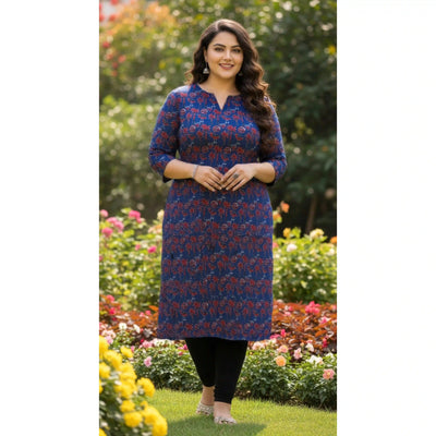 Indigo Ajrakh Straight Cut Kurti