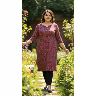 Madder Ajrakh Straight Cut Kurti