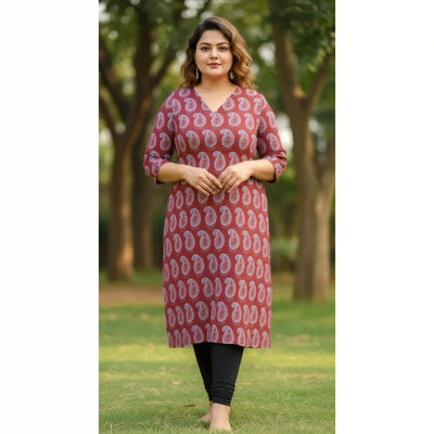 Madder Ajrakh Straight Cut Kurti
