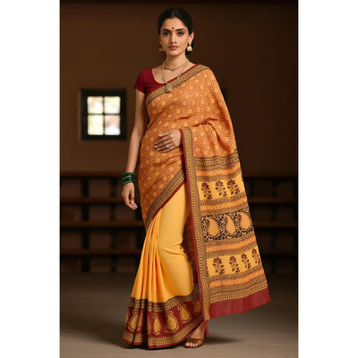 Yellow Bagh Designer Mul Cotton Saree