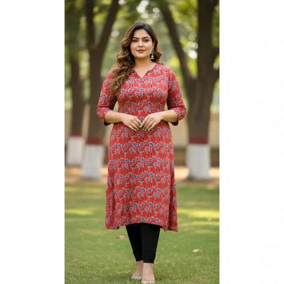 Madder Ajrakh Straight Cut Kurti