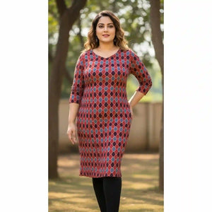 Madder Ajrakh Straight Cut Kurti