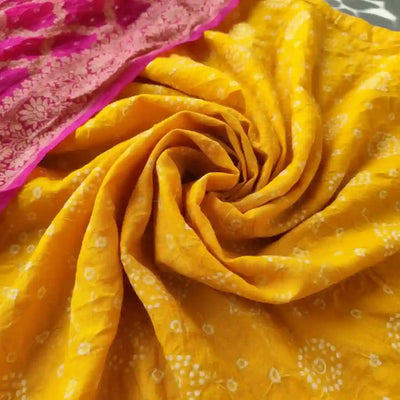 Yellow Bandhani Banarasi Art Silk Suit