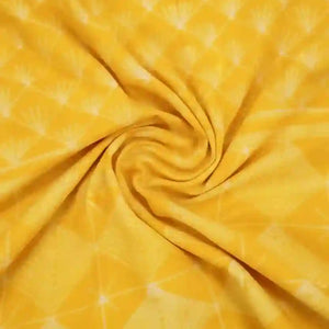 Yellow Nui Shibori Tie-Dye Cotton Kurti Fabric