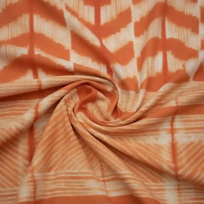 Orange Nui Shibori Tie-Dye Cotton Kurti Fabric