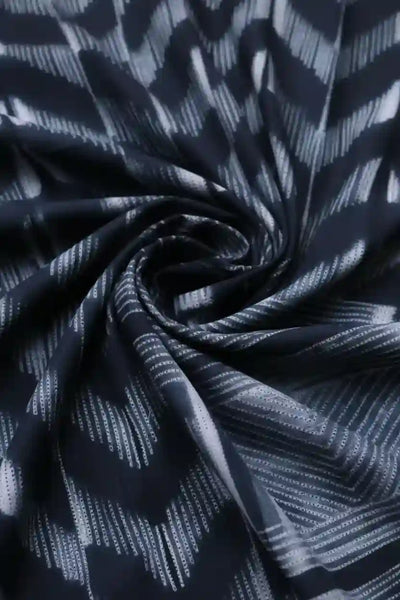 Grey Nui Shibori Tie-Dye Cotton Kurti Fabric