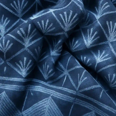 Grey Nui Shibori Tie-Dye Cotton Kurti Fabric