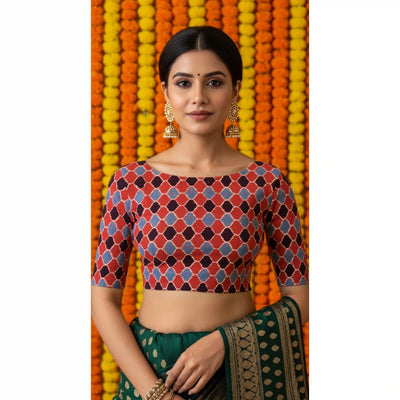 Madder Ajrakh Cotton Blouse
