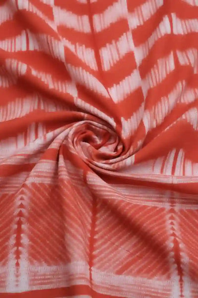 Crimson Nui Shibori Tie-Dye Cotton Kurti Fabric