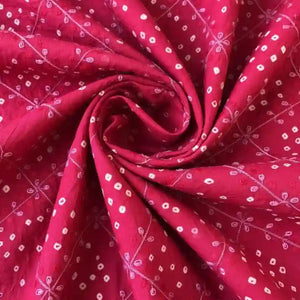 Pink Bandhani Cotton Designer Suit With Embroidery