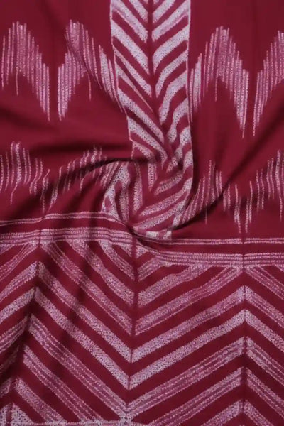 Wine Nui Shibori Tie-Dye Cotton Kurti Fabric