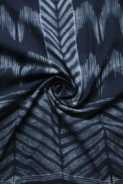 Grey Nui Shibori Tie-Dye Cotton Kurti Fabric