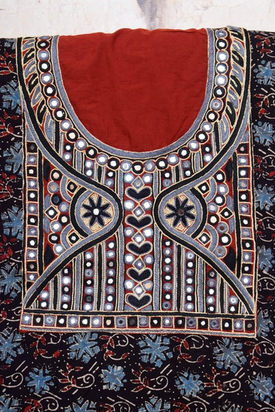 Ajrakh Hand Embroidered Kurti