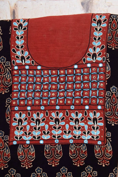 Ajrakh Hand Embroidered Kurti