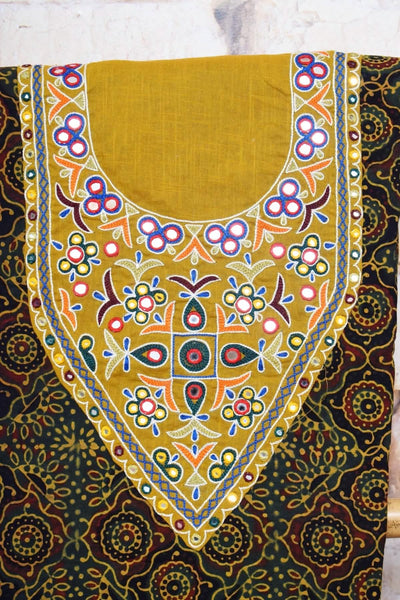 Ajrakh Hand Embroidered Kurti