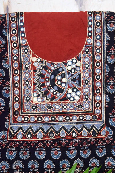 Ajrakh Hand Embroidered Kurti