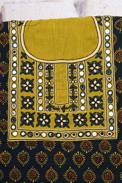 Ajrakh Hand Embroidered Kurti