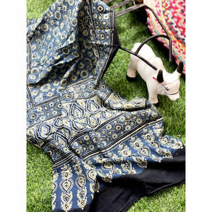 Ajrakh Block Print Cotton Stole