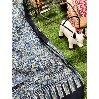 Ajrakh Block Print Cotton Stole