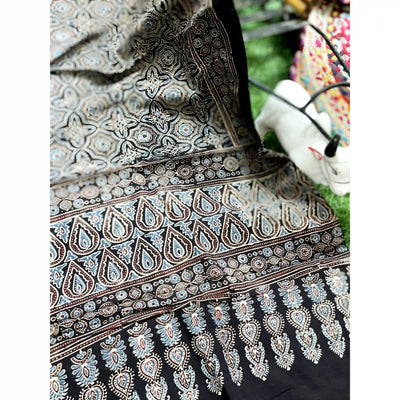 Ajrakh Block Print Cotton Stole