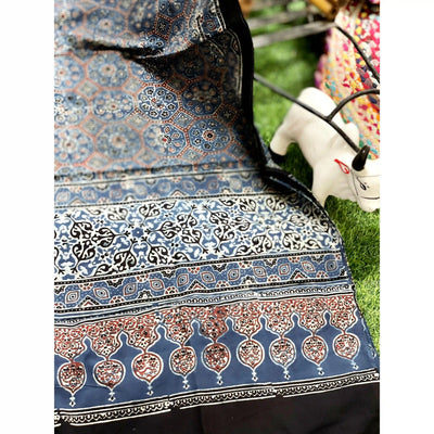 Ajrakh Block Print Cotton Stole
