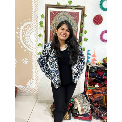 Blue Batik Unisex Bomber Jacket