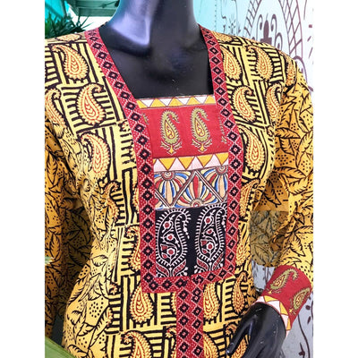 Yellow Bagh Cotton Designer Kurti