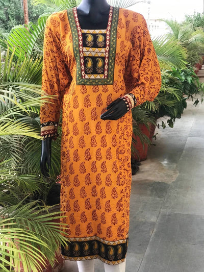 Yellow Bagh Cotton Designer Kurti
