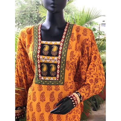 Yellow Bagh Cotton Designer Kurti