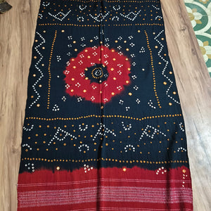 Black Bandhani Merino Wool Bomber Jacket