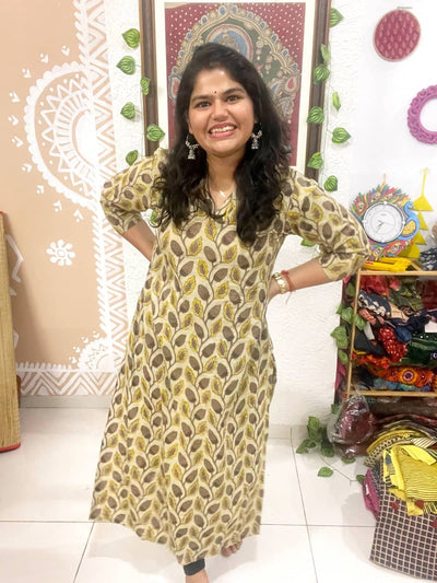 Mud Brown Vanaspati Cotton Kurti