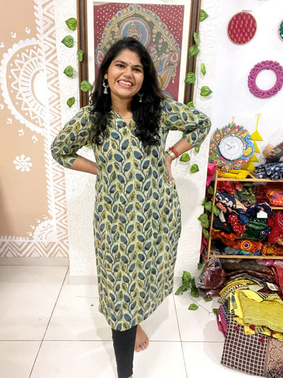 Indigo Vanaspati Cotton Kurti