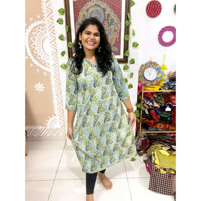 Indigo Vanaspati Cotton Kurti