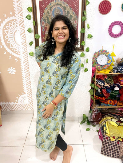 Indigo Vanaspati Cotton Kurti