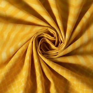 Yellow Nui Shibori Tie-Dye Cotton Kurti Fabric