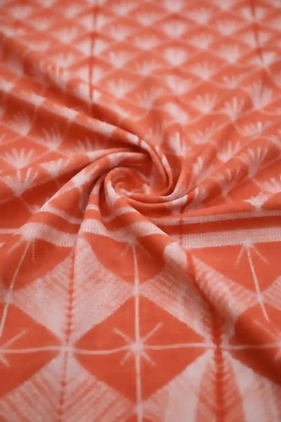 Crimson Nui Shibori Tie-Dye Cotton Kurti Fabric