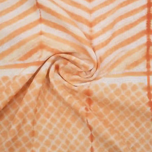 Orange Nui Shibori Tie-Dye Cotton Kurti Fabric