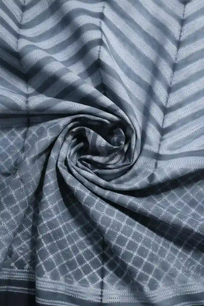 Grey Nui Shibori Tie-Dye Cotton Kurti Fabric
