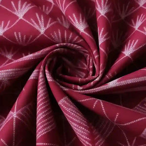 Wine Nui Shibori Tie-Dye Cotton Kurti Fabric