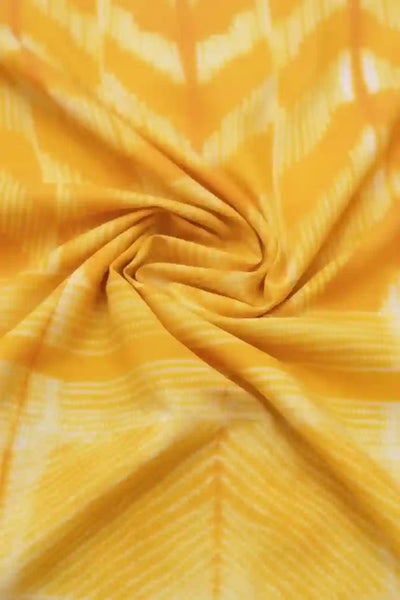 Yellow Nui Shibori Tie-Dye Cotton Kurti Fabric
